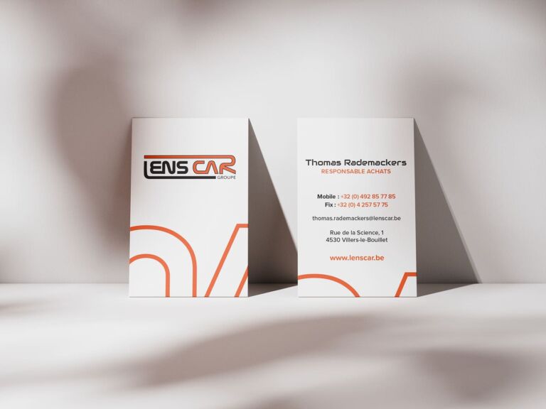 lens car mockup carte de visite